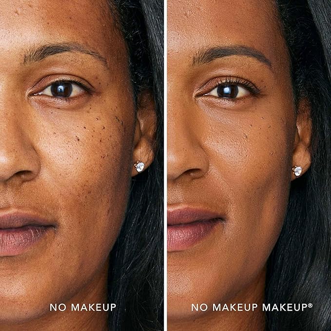 No Makeup Makeup Long-Lasting Lightweight Foundation & Brush Duo | Cruelty-Free, Fragrance-Free, Buildable, Transfer-Proof Makeup (Golden Tan)