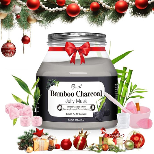 Powder Jelly Mask for Facials Professional, Peel Off Facial Mask for Hydrating & Moisturizing, Christmas Hydrojelly Mask Gifts for Women Men, Home DIY Spa Use for All Skin with Bamboo Charcoal