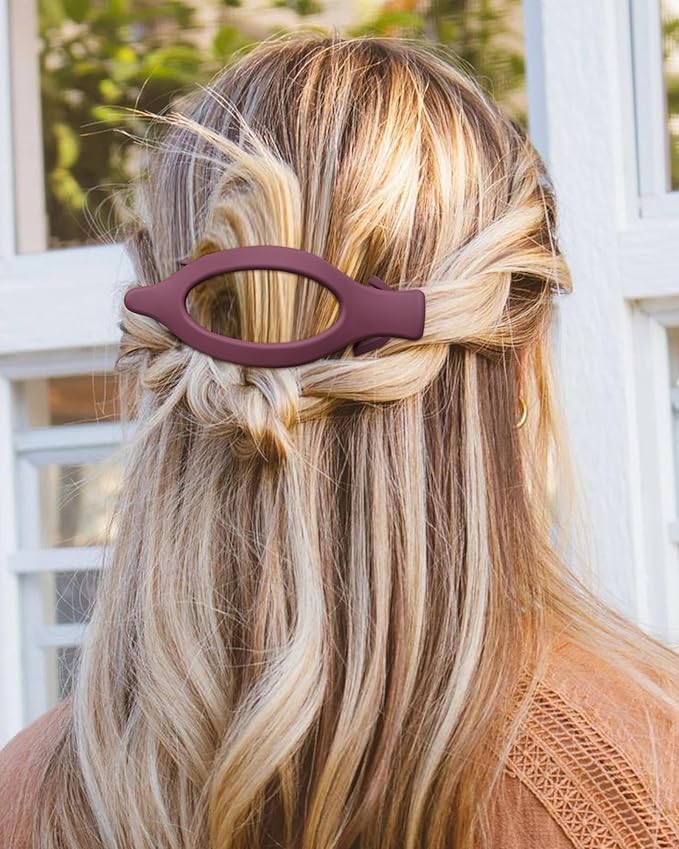 6 PCS French Flat Hair Clips for Women 2 Styles Large Matte Flat Claw Clips Strong Hold No-Slip French Hair Barrettes for Thick Thin Hair(Multicolor 7)