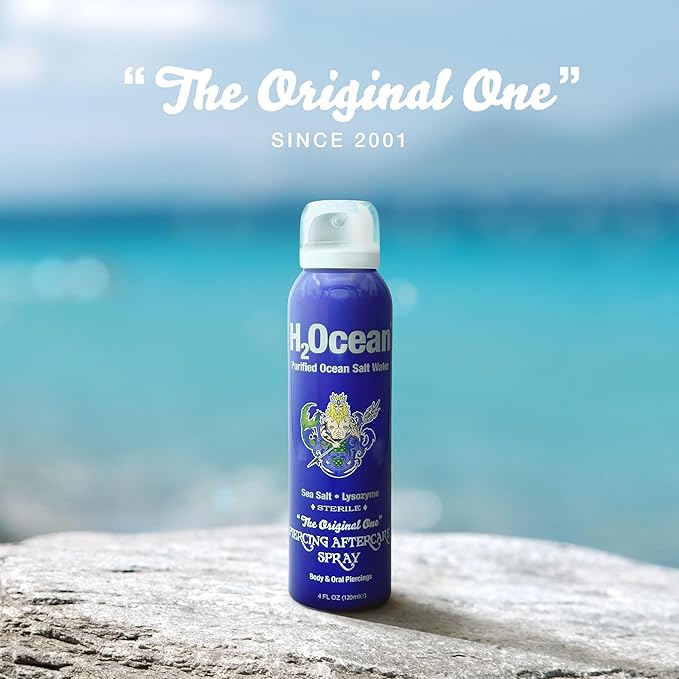 H2Ocean Piercing Aftercare Spray 4oz + Sea Salt Body Piercing Spray 6oz