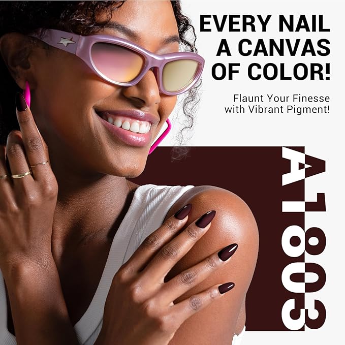 MelodySusie Thick Red Brown Gel Nail Polish,0.5fl oz Nails Soak Off UV LED Dark Brown Gel Polish Gift for Women Nail Art Manicure Salon DIY Nail Design Decoration at Home-A1803