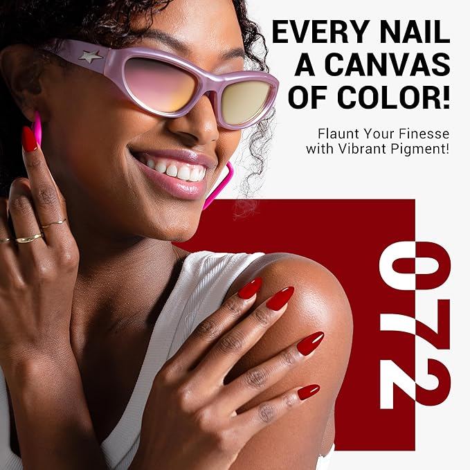 MelodySusie Thick Red Gel Nail Polish,0.5fl oz Christmas Red Soak Off UV LED Dark Red Gel Polish Christmas Gift for Women Nail Art Manicure Salon DIY Nail Design Decoration at Home-072-A1814