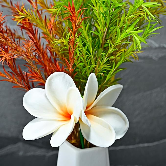 Pack of 2 Real Touch Flowers Hawaiian Flower Hair Clips Plumeria Hibiscus Hair Clips Handmade Hair Accessories for Beach Wedding Bridal Party Mother's Day Women Girls Holiday Gifts (c-813, 2pcs)