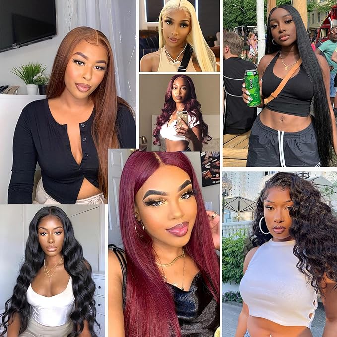 Hairro Sew in Hair Extensions Real Human Hair, 100g/bundle Weave Weft for Women Adding Volume and Length, for DIY Beauty Dating Party, 16 Inch One Bundle Body Wave Dark Auburn