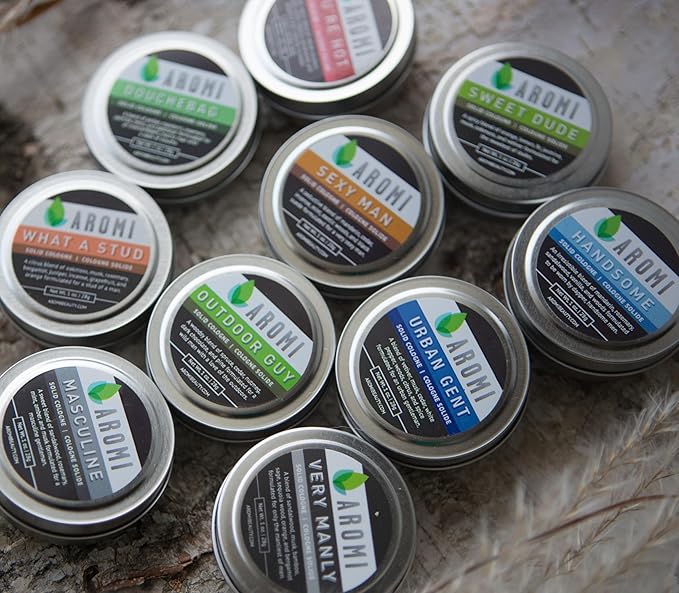 Aromi Solid Cologne | Fresh, Light Scent for Men, Oakmoss, Musk, Rosemary Fragrance,Father's Day Gift, Travel, Alcohol-free, Vegan (What a Stud)