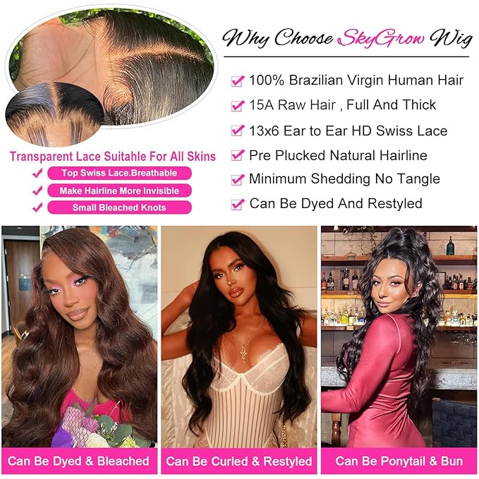 13x6 Straight Lace Front Wigs Human Hair Wig 250 Density 15A Raw HD Lace Frontal Wigs for Women (13x6 Straight Lace Front Wigs Human Hair, 30)