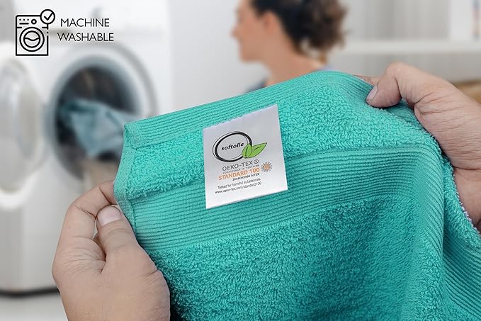 Premium Wash Cloths Pack of 12 (13" x 13") 100% Ring Spun Cotton | Luxury Washcloths | Ultra Soft Face Towels | Highly Absorbent Wash Cloths for face (Turquoise)
