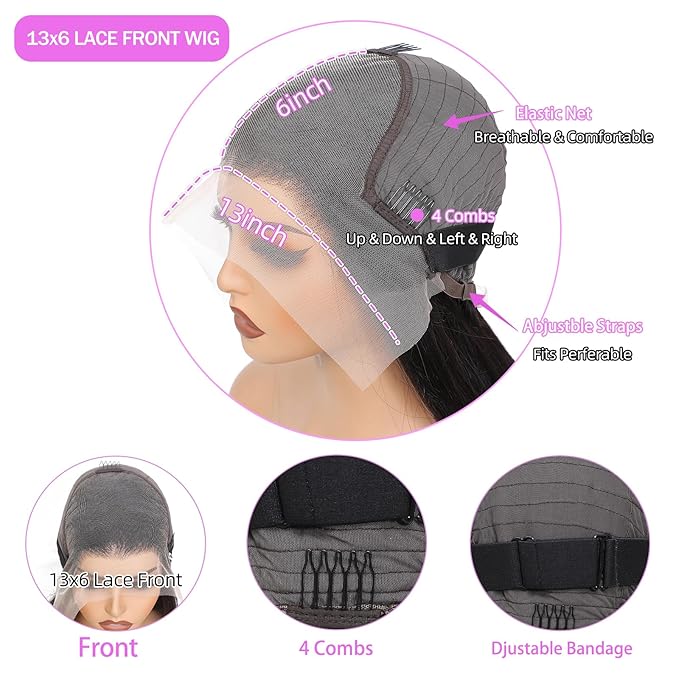 Straight Wigs Human Hair 100 Percent Human Hair Wigs for Women 13x6 Hd Lace Front Wigs Pre Plucked 20inch Glueless Wigs Natural Color