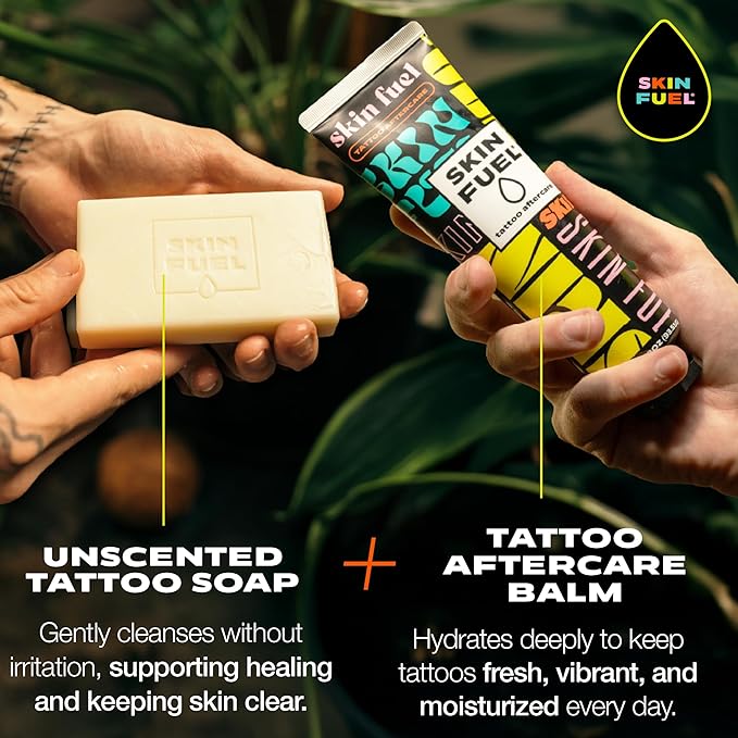 Tattoo Aftercare Cream – After Care Tattoo Ointment with Shea Butter, St. John's Wort & Lavender – Multipurpose Healing Ointment to Brighten Up & Hydrate New & Old Ink (2-Pack of 3.3oz Each)