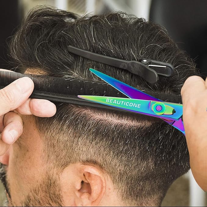 BEAUTICONE Hair Cutting Scissors, Professional 6.5" Barber Shears for Haircut Men/Women, Beard & Mustache Trimming Stainless Steel Hairdressing Scissors, Adjustable Screw