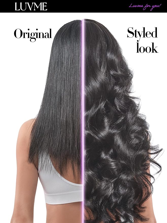 LUVME Straight Seamless 110g 7Pcs Clip in Hair Extensions Full Max with 22inch Remy Human Hair Extensions, Natural Black 100% Real Soft Human Hair