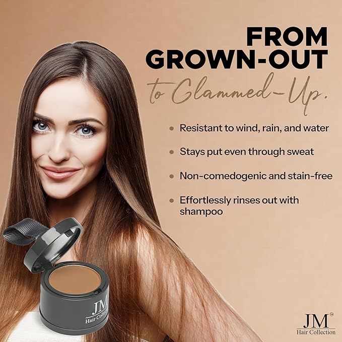 Root Cover Up – Light Brown Temporary Hair Color Powder for Gray Root Concealing & Touch-Up – Water-Resistant, Easy-Blend Compact for All Hair Types