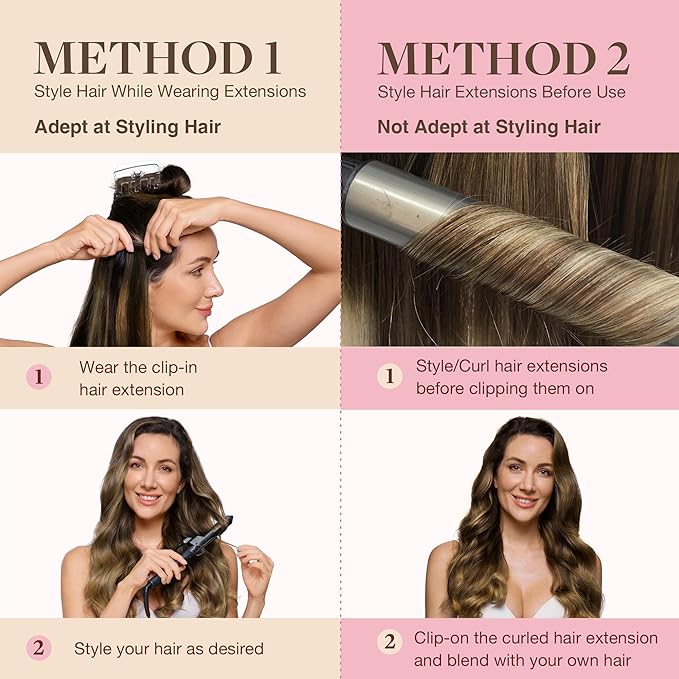 GOO GOO Clip in Hair Extensions Real Human Hair, Remy Human Hair Extensions Clip ins for Women, Natural Human Hair, 18inch 110g 7Pcs, 1B/6/1B Balayage Natural Black to Chestnut Brown