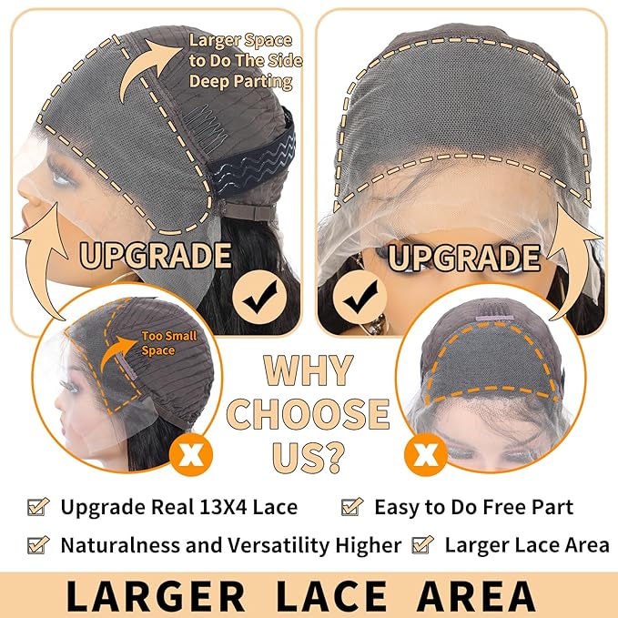 Loose Wave Lace Front Wigs Human Hair 200% Density 13x4 HD Transparent Full Lace Frontal Wigs Human Hair 12A Loose Deep Wave Glueless Wigs Human Hair Pre Plucked for Black Women (22 Inch)
