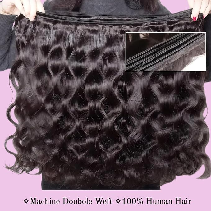 AZONA 16A Real Raw Bundles Body Wave Human Hair,No Tangle No Shedding Body Wave Bundles Human Hair,Triple Lifespan Over Regular Virgin Hair Bundle,Silky And Soft 20 22 24 26 Inch