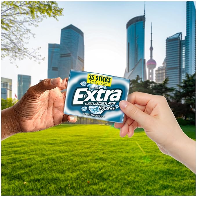 EXTRA Polar Ice Sugar Free Chewing Gum, Party Favors, Gum Packs Bulk, Breath Fresheners, 35 Ct (6 Pack)