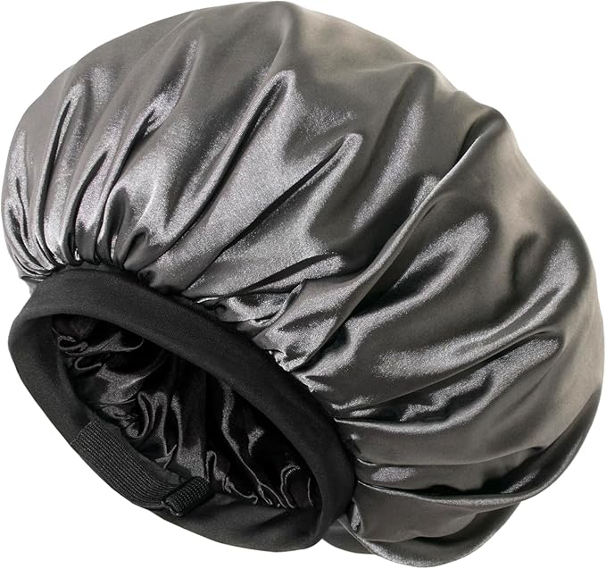 CAPLORD Double Sided Satin Bonnet for Sleeping - Adjustable Silk Sleep Cap for Women and Men