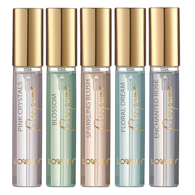 Mini Perfumes for Women - 5 Pack Floral Fragrances, 10ml Bottle Samples, Women's Perfume Sampler Set, Birthday Gifts for Her