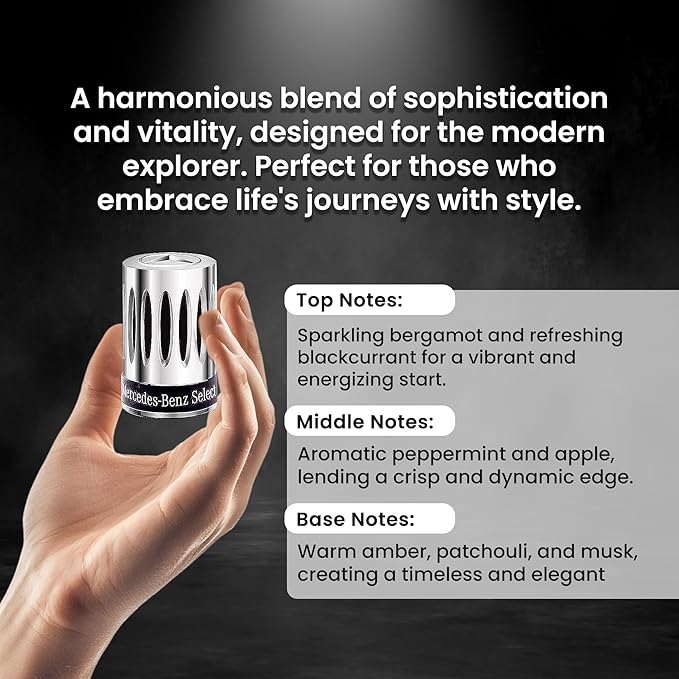 Mercedes Benz Select - Mini Eau de Toilette for Men - Long Lasting Mens Fragrance with Bergamot and Musk Notes - Fruity Woody Cologne for Men - 0.7 oz