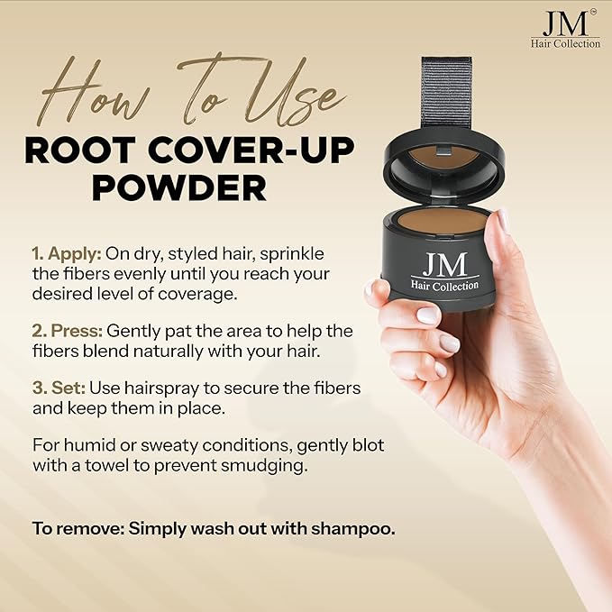 Root Cover Up – Light Brown Temporary Hair Color Powder for Gray Root Concealing & Touch-Up – Water-Resistant, Easy-Blend Compact for All Hair Types