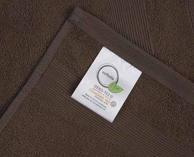 Premium Hand Towels Pack of 6 (16" x 30”) 100% Combed Ring Spun Cotton | Highly Absorbent Hand Towels Set | Ultra Soft for Home, Gym & Spa (Dark Brown)