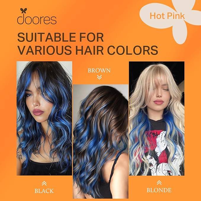 Doores Itip Hair Extensions, Blue 22 Inch 25g/25s, Keratin Hair Extensions, Real Human Hair Extensions