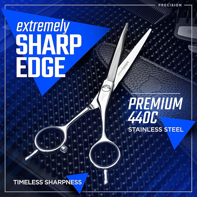 Fagaci Professional Hair Cutting Scissors 4.5” Super Sharp Thin Blades, 440C Steel for Maximum Precision Hair Scissors for Women & Men, Lightweight Hair Shears for Hair Cutting, Barber Scissors