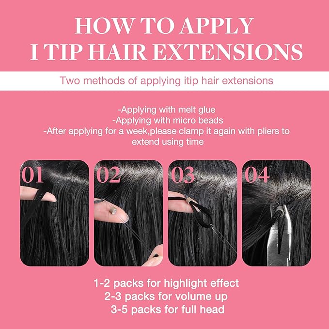 GOO GOO I Tip Hair Extensions Real Human Hair, 18inch 50g, Cold Fusion I Tip Hair Extensions, 4A Chocolate Brown