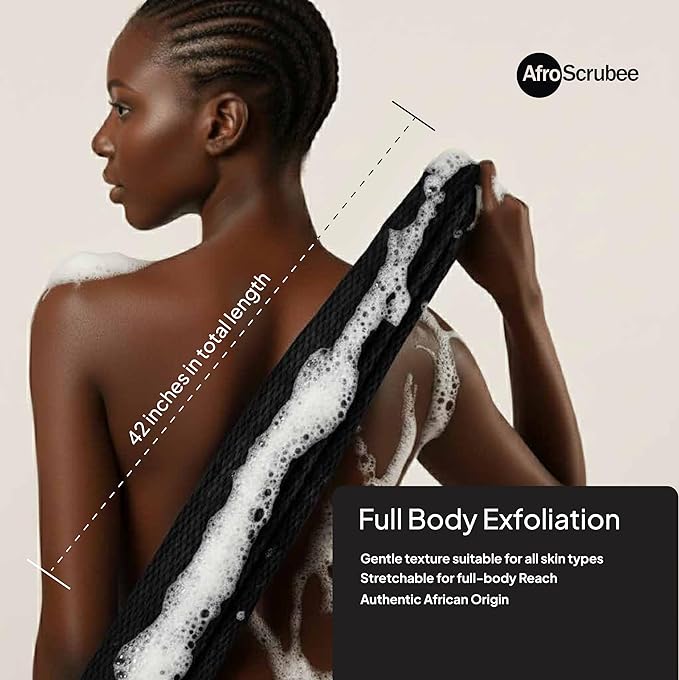 Authentic African Net Sponge Exfoliating Bath Sponge (Black)