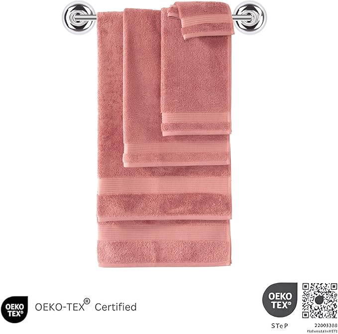 Classic Turkish Towels CTT - Premium 4 Piece Bath Towel Set, Made with 100% Turkish Cotton, Quick Drying, Highly Absorbent & Comfy Towels for Spa & Hotel | 30"x54" (Coral)