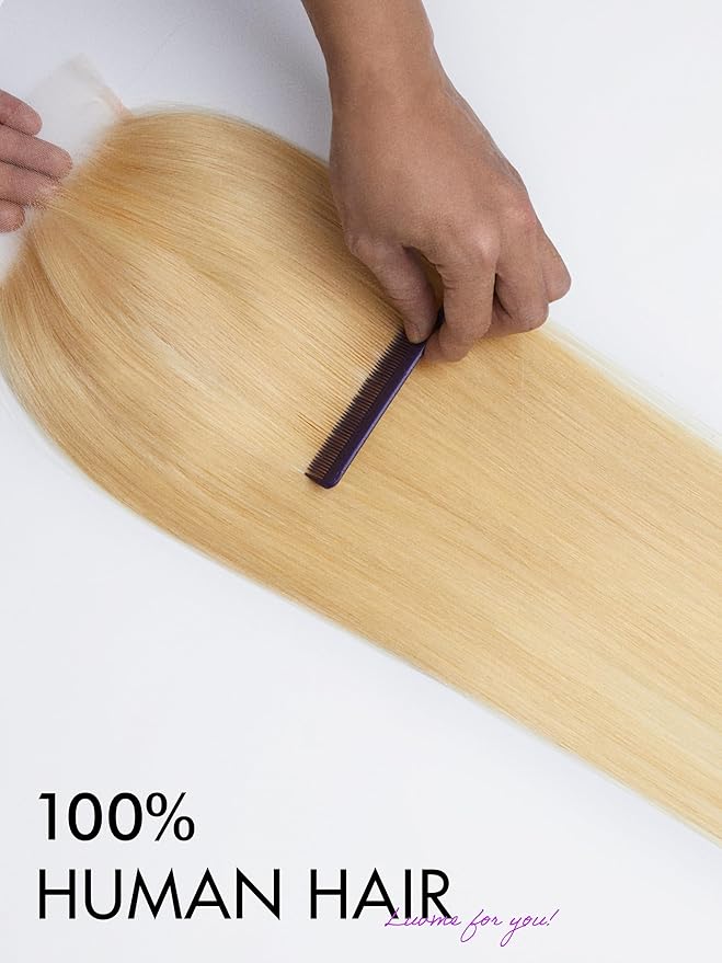 LUVME HAIR 5X5 Straight 18" Human Hair Lace Closure 613 Color