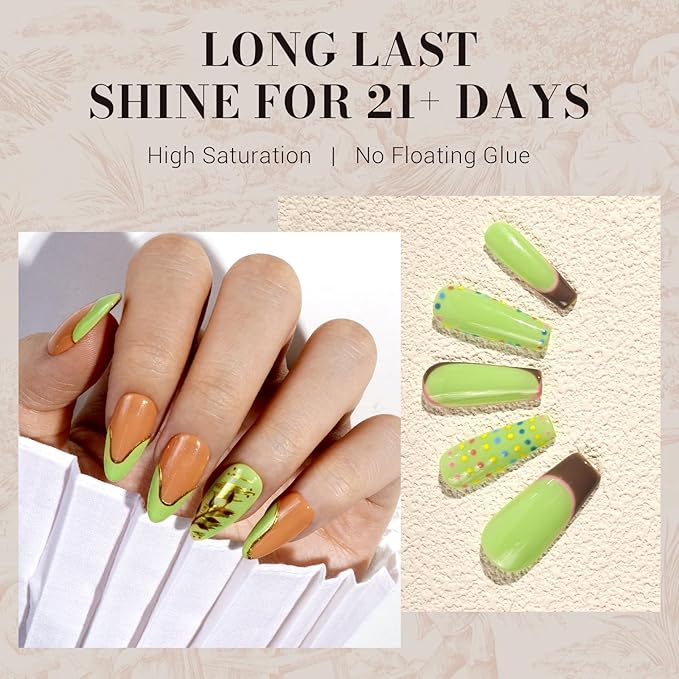 MelodySusie Light Green Gel Nail Polish,0.5fl oz Nails Soak Off UV LED Bright Apple Green Gel Polish Nail Art Manicure Salon DIY Nail Design Decoration at Home Gift for Women-1658