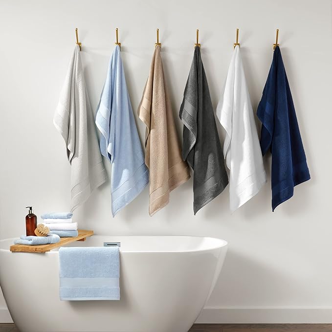 Arkwright Bath Washcloths 12 Pack - Super Soft 100% Cotton, 600 GSM Quick Dry & Absorbent, Luxury Face & Body Wash Cloth Towels for Hotels, Spa, and Vacation Rentals, Lapis Navy