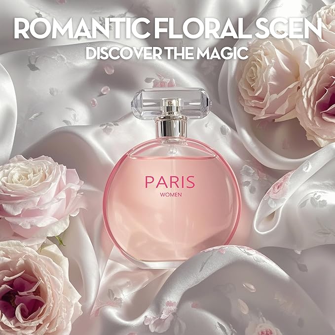 4PCS Perfume Set for Women - Floral Fragrance Gift Set with Vanilla,Sweet Fruity, Eau De Parfume| 3.4 Fl Oz Each Women's Cologne(Valentine Milano,Valuable,Paris,Mon Amour Paris)
