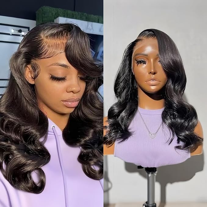 Body Wave Lace Front Wigs Human Hair 200 Density 13x6 HD Lace Frontal Wigs Human Hair Pre Plucked Natural Color 20 Inch