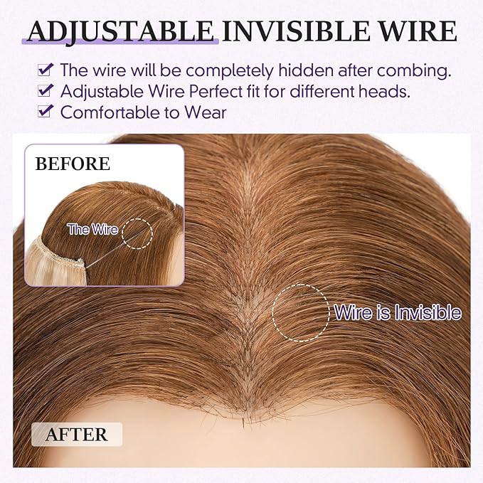 Halo Hair Extensions Real Human Hair,Halo Hair Extension 100% Human Hair,Wire Hair Extensions,Thicker 18P613 Gold Blonde Mixed Bleach Blonde 18 inch/80g