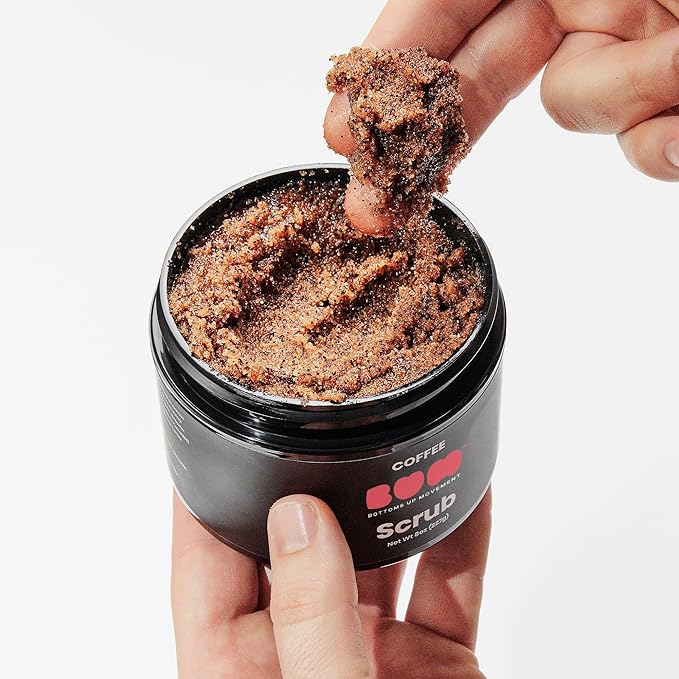(BUM) Coffee Scrub - Exfoliating Sugar Body Polish, Hydrates, Moisturizes, Anti Cellulite & Stretchmark Treatment, with Organic Shea, Coconut Oil, Rosehip, Vitamin E, & Jojoba, Natural Deodorant, 8oz