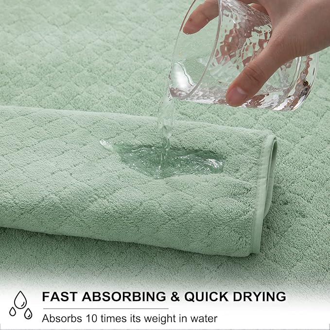 8-Piece Green Bath Towels Set,2 Oversized Large Bath Towels Sheet,2 Hand Towels and 4 Washcloths - 600 GSM Soft Luxury Towel Set,Highly Absorbent Quick Dry Towel Collection for Bathroom,Hotel and Spa