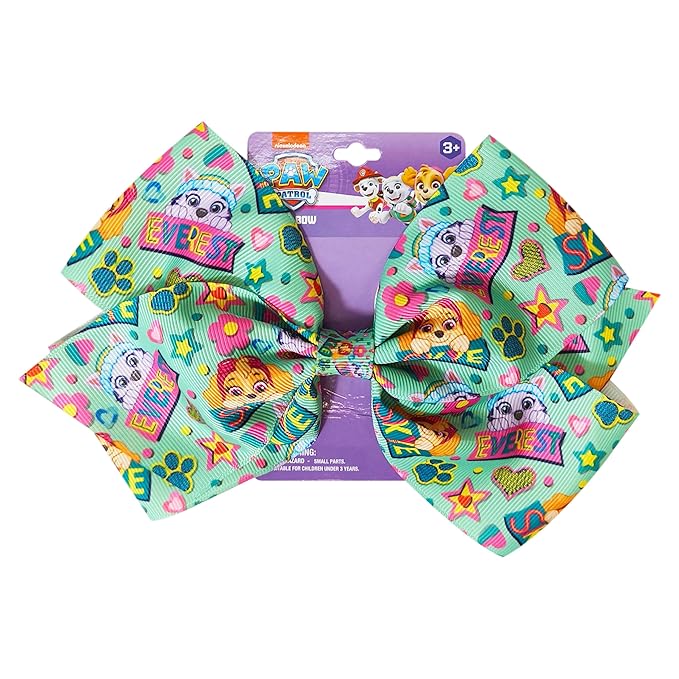 LUV HER Paw Patrol Single Hair Bow For Girls - One Large Printed Hair Bow Featuring your Favorite Paw Patrol Characters - Alligator Clip - Hair Bows for Daily Styling or Special Occasion, Ages 3+