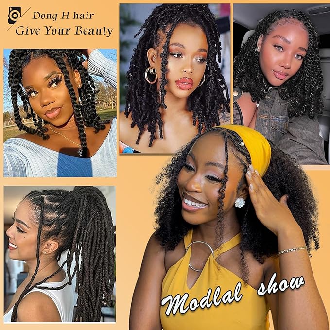 Afro Kinkys Bulk Human Hair for Braiding Afro Kinky-Curly Human Hair Bulk for Mini Twist Afro Kinky Bulk Hair for Dreadlocks Extensions Repair Locs Micro Locs Extension 14Inch(1B,35g/pack)