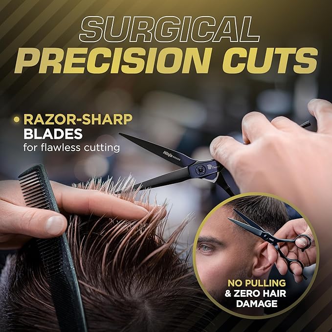 Fagaci Hair Scissors Professional 4.5” 440C Steel for Superior Precision, Extremely Sharp Blades Hair Cutting Scissors for Women & Men, Durable Sharpness Hair Shears for Hair Cutting, Barber Scissors
