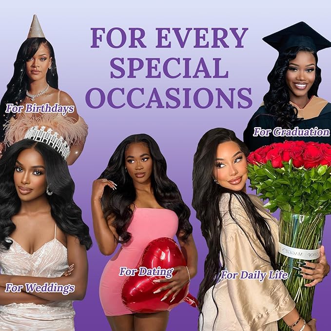 13x6 Lace Front Human Hair Wig, 100% Human Hair 180 Density, HD Lace Frontal Wig, Pre-Plucked Glueless Wigs, 26inch