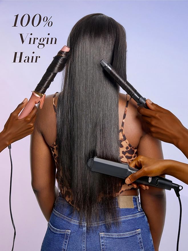LUVME Invisible Clip in Hair Extensions,22 Inch 2 Pack 220g 12pcs Silky Straight Invisible Clip ins Hair Extensions Human Hair Natural Black Hair for Women