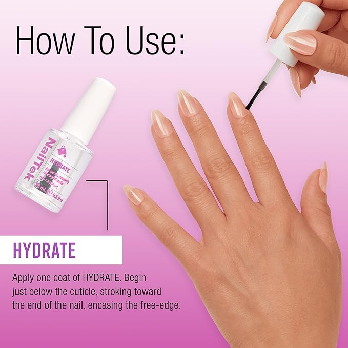 Nail Tek Hydrate Formula 4 – Moisturizing Nail Strengthener, Nails Polish Treatment for Weak and Damaged Nails, 0.5 fl oz