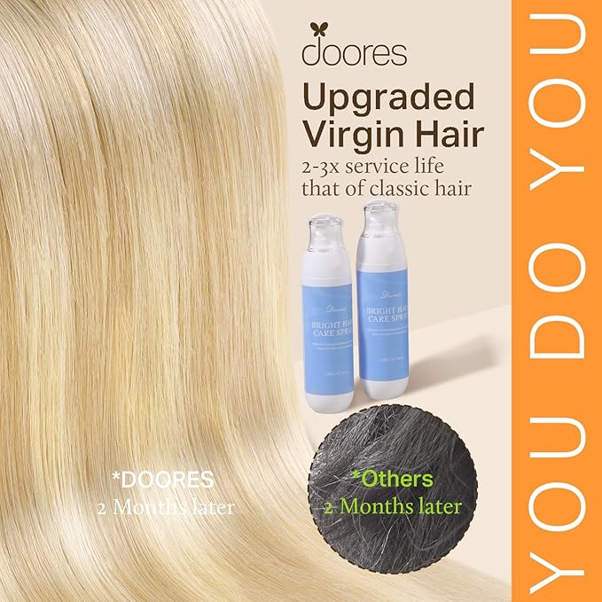 Doores Utip Hair Extensions Human Hair, Drity Blonde Mixed Platinum Blonde 24 Inch 50g/50s, Remy Hair Extensions, Keratin Tip Extensions