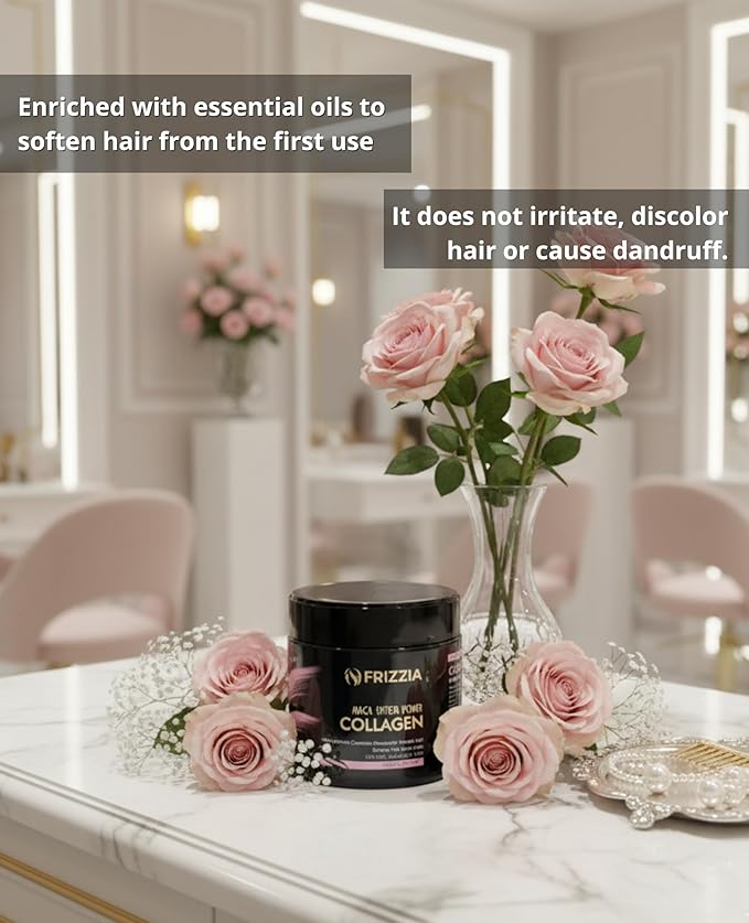 ULTRA Collagen Hair Mask, EASY to use. With argan oil and maca. Hydration and shine, anti-frizz treatment for dry and damaged hair, professional smoothness, 500 ml