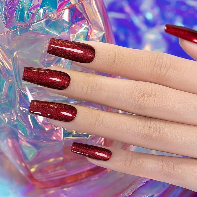 RARJSM Chameleon Gel Nail Polish Black to Red Multichrome Chameleon Color Changing Glitter Chrome GelPolish Curing Requires Sparkle Shimmer Nail Gel Varnish Soak Off DIY at Home Salon 15ml