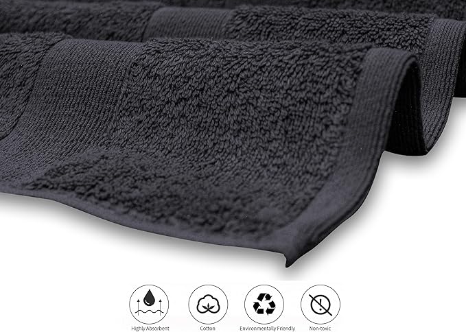 Softolle Luxury 8 Piece Towel Set, 2 Bath Towels 2 Hand Towels 4 Washcloths, Towels for Bathroom, Home, Spa & Gym - Highly Absorbent Ultra Soft Quick-Dry (Grey)