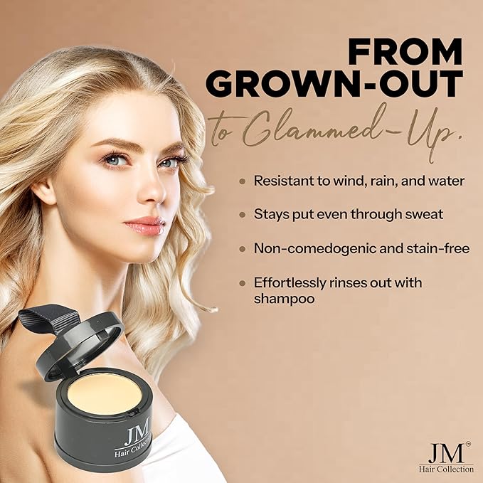Root Cover Up – Light Blonde Temporary Hair Color Powder for Gray Root Concealing & Touch-Up – Water-Resistant, Easy-Blend Compact for All Hair Types