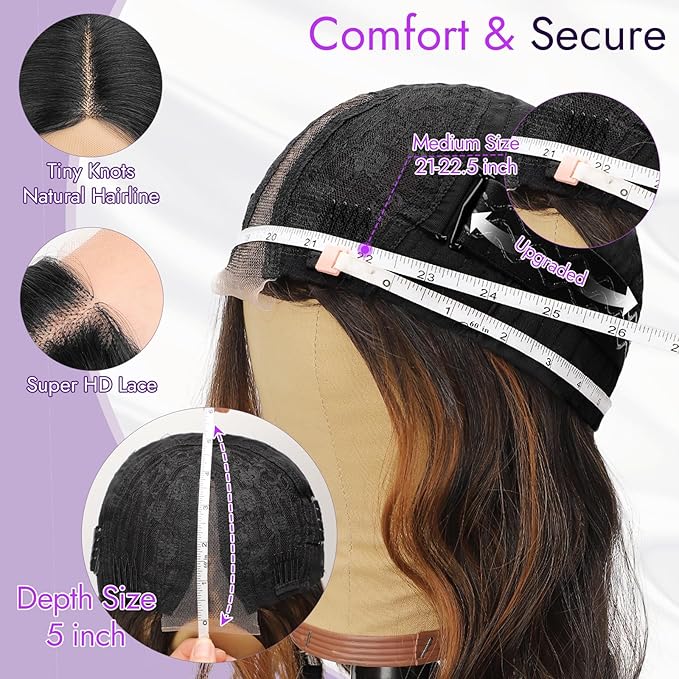 Dark Brown Mixed Chestnut Short Wavy Wig for Women Lace Hairline Bob Style Synthetic Heat Resistant - Natural Appearance for Everyday Hairstyle 14 Inch